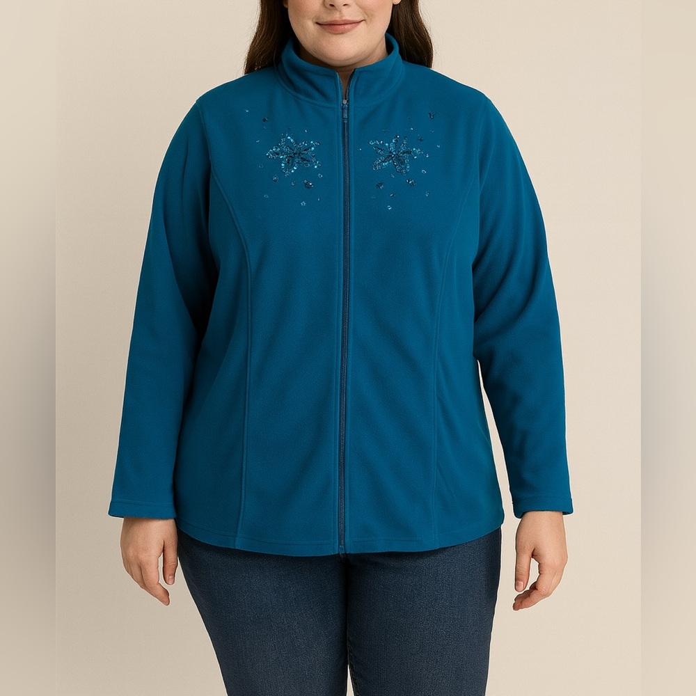 NWT Teal Fleece Jacket Teal Versatile Design